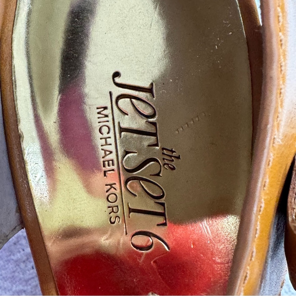 NEW Michael Kors‎ Women's Somerly Wedge Shoes Peanut, Size: 10M Strap Jetset 6 - Picture 2 of 10